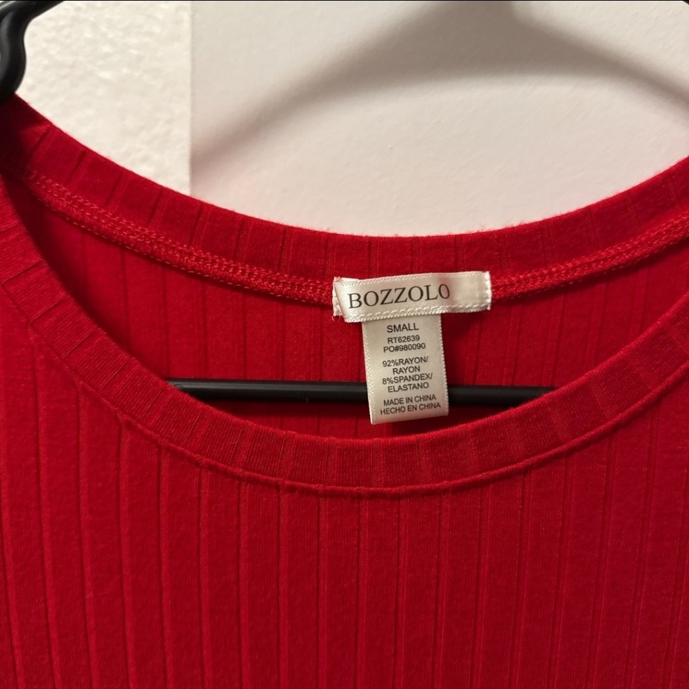 Bundle Bozzolo Ribbed Top Red & Blue Size Small - Picture 5 of 8